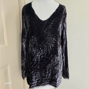 Johnny Was velvet lace whimsigoth blouse M